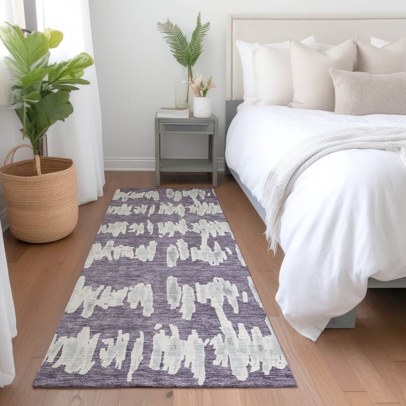 Premium Washable Super Soft Modern Pulse Mayfield Rug - Purple - 2'3" x 7'6"