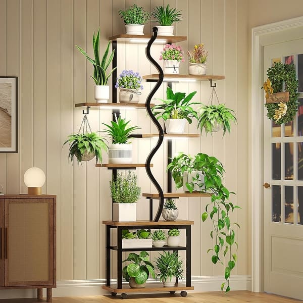 Plant Stand with Grow Light Plant Rack with Wheels Display Shelves - On  Sale - Bed Bath & Beyond - 42804408