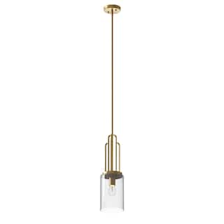 Kichler Kimrose 1 Light Mini Pendant with Clear Fluted Glass in Brushed Natural Brass