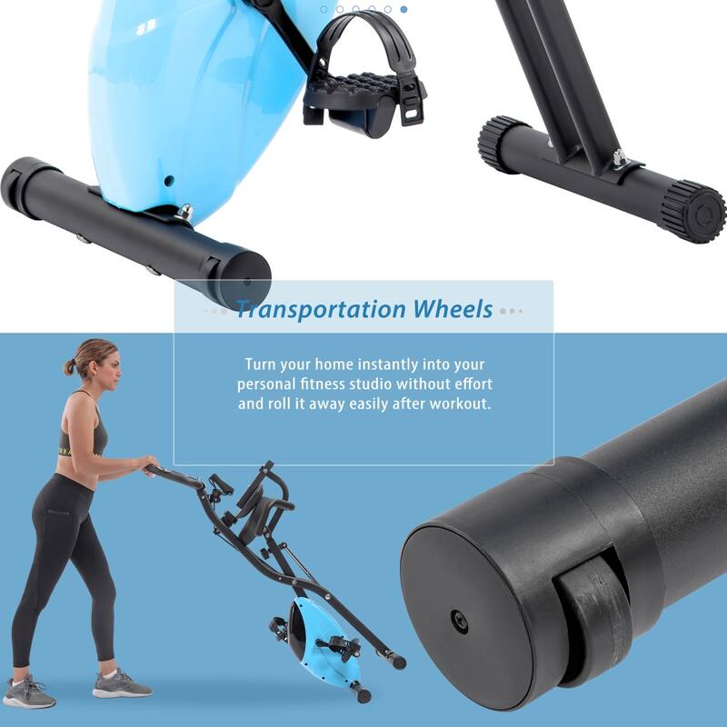 Upright Folding Exercise X-Bike with 16-Level Adjustable Resistance