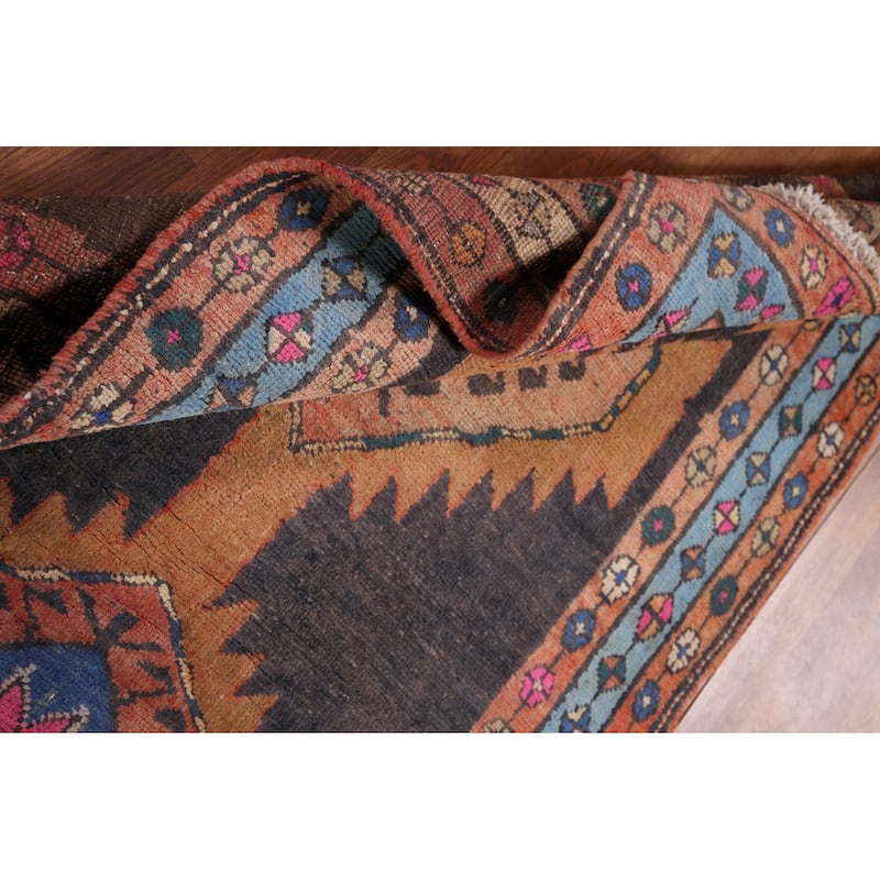 Ardebil Persian Vintage Runner Rug Hand-Knotted Wool Carpet - 3'6" x 13'0"