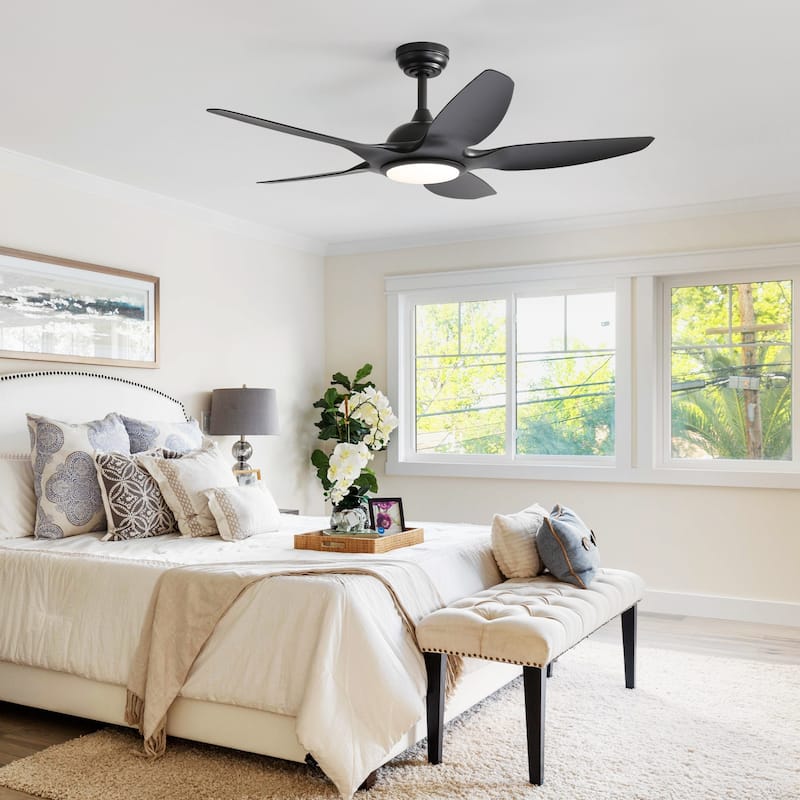 Sofucor 48 Inch Propeller Ceiling Fan with Light and Remote,Dimmable Memory LED - Quiet DC Motor,6 Speeds 5500CFM High Velocity