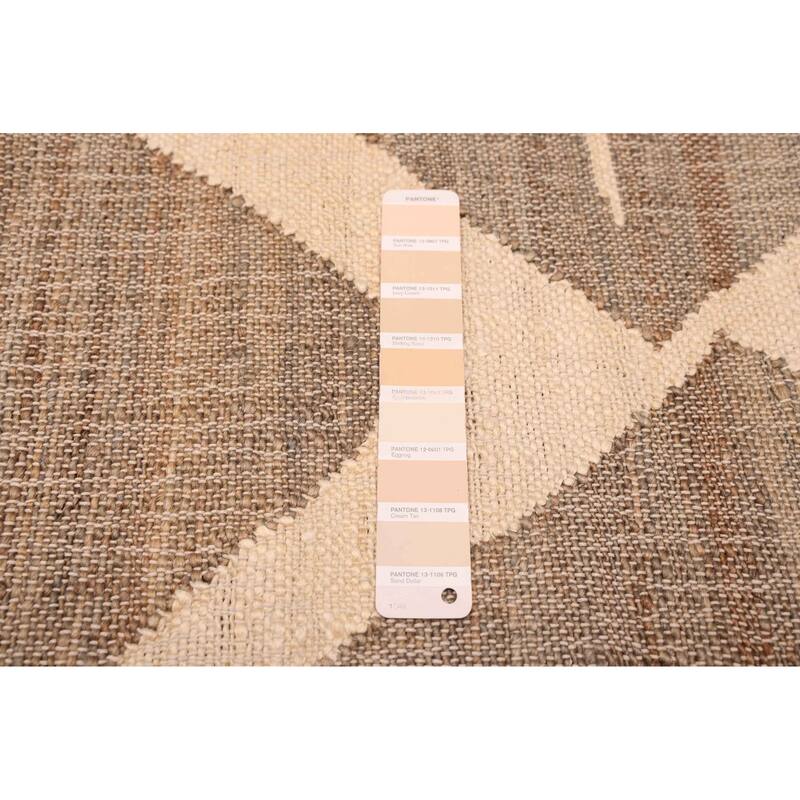 ECARPETGALLERY Flat-Weave Palas Denizli Ivory Jute Kilim - 5'1 x 8'0