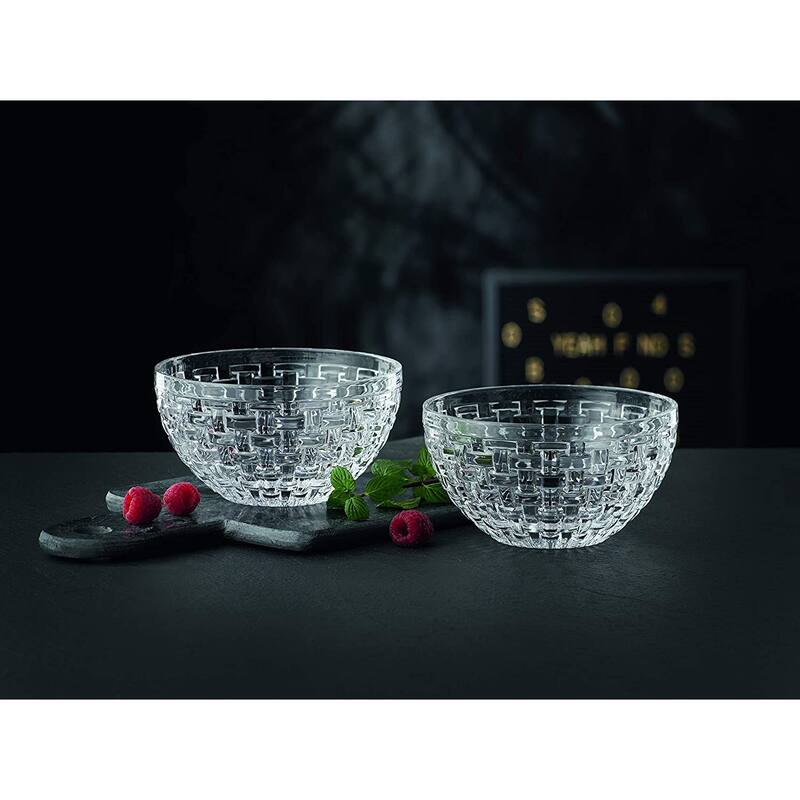 Nachtmann Set of 2 Bossa Nova Round Crystal Bowls - 6 Inch