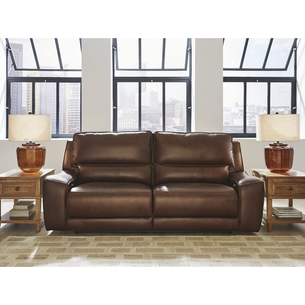Signature Design by Ashley Spear Hill Brown Power Reclining Sofa - 92"W x 43"D x 42"H
