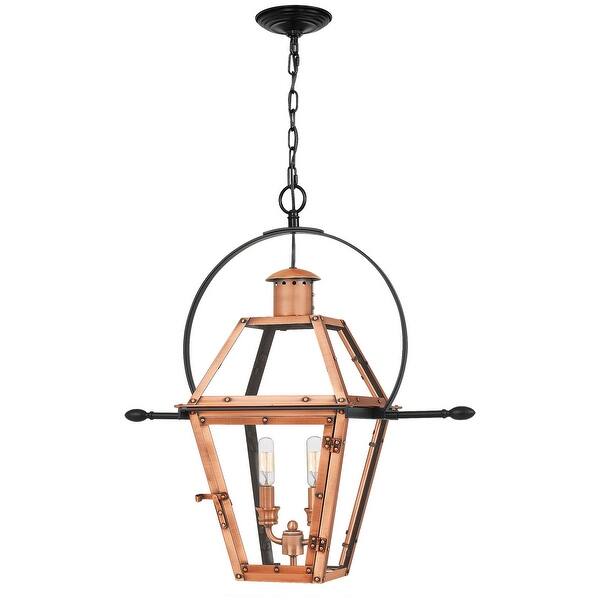 slide 2 of 4, Rue De Royal 2-Light Outdoor Hanging Lantern in Aged Copper