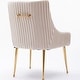 SEYNAR Modern Glam Boucle Pleated Velvet Dining Chair or Vanity Chair ...