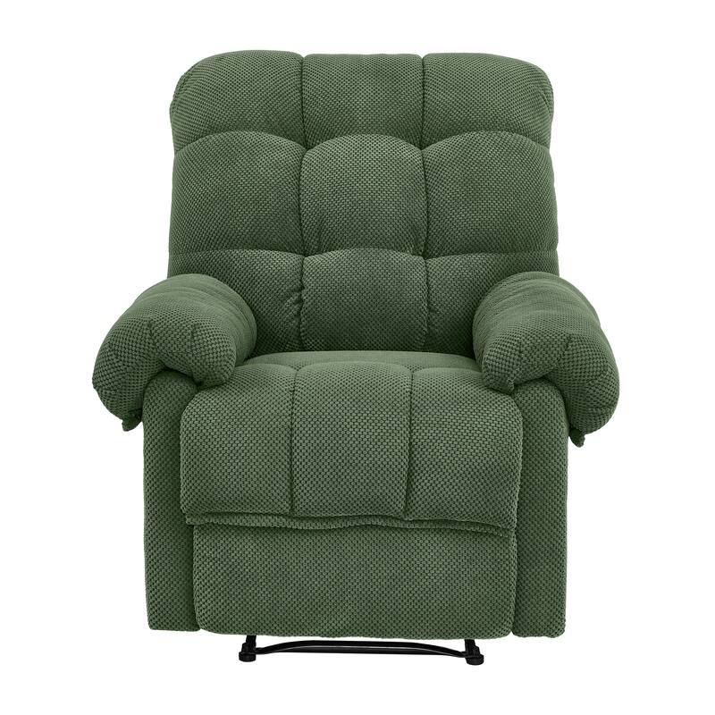 Recliner Chair, Overstuffed Armchair, Manual Recliner, Padded Footrest, Ergonomic Lounge Chair, Soft Fabric Recliner