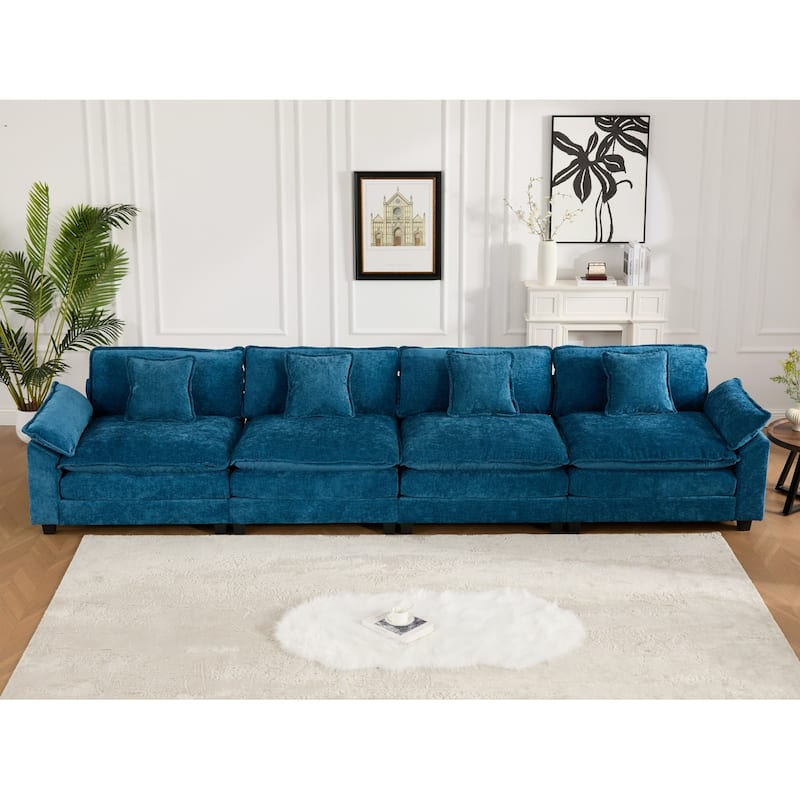 GDF Studio - Sandy Comfort Modern Upholstered Sectional Sofa with Double-Layer Chenille Cushions