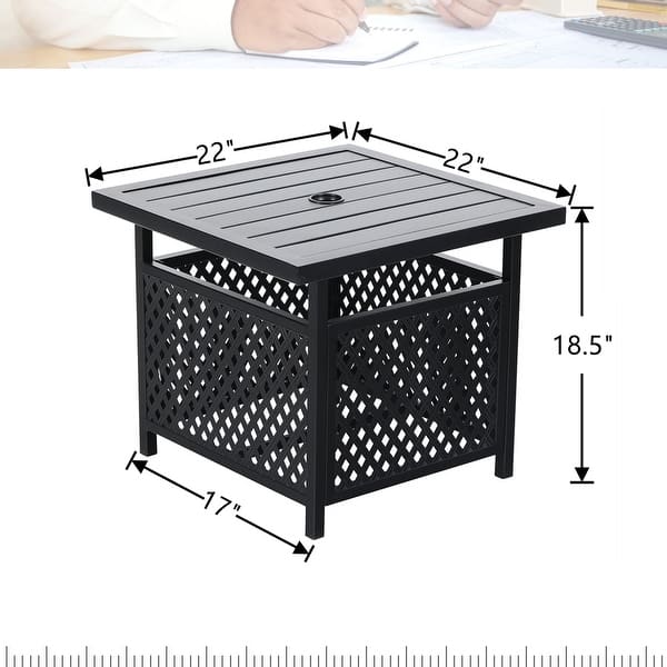 Outdoor Bistro Side Table, Patio Umbrella Stand Table - Bed Bath ...