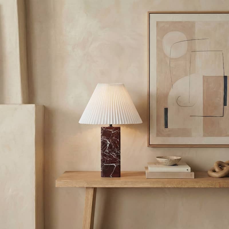 SAFAVIEH Couture Mackenzie Square Marble Table Lamp - 16"W x 16"D x 25"H