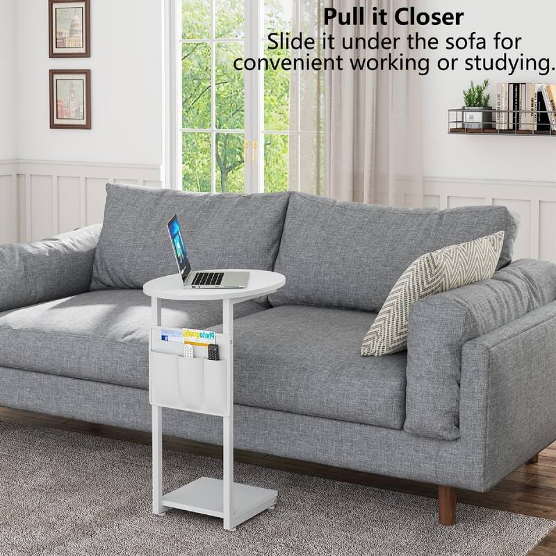 C Shaped End Table - 15.7"D x 12.6"W x 25.6"H