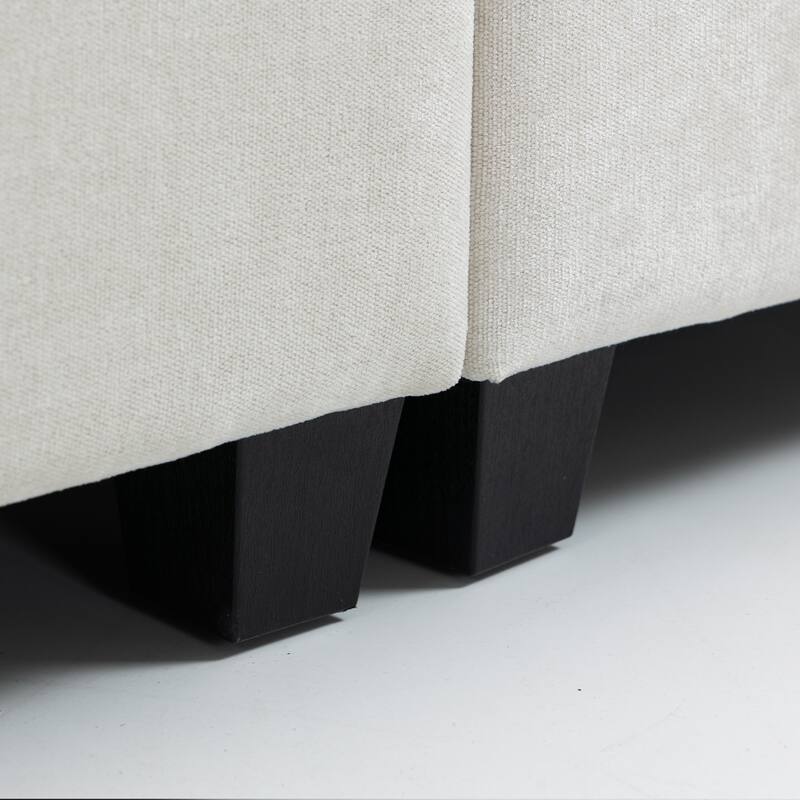 Chenille Upholstered 3 Seater Sofa, Cloud Sofa with 2 Pillows, Deep Seat Sofa with Storage Pocket for Living Room, Apartment