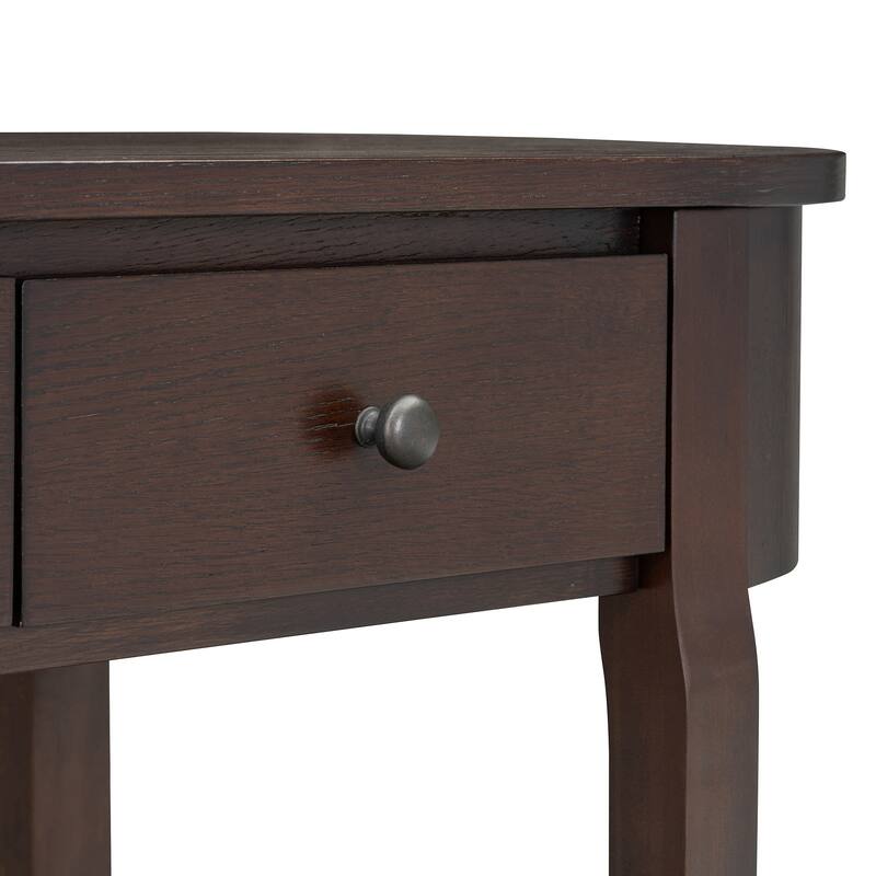 Elegant Retro Console Table with Curved Design and Smooth Glaze for Entryways, Living Rooms and hallways