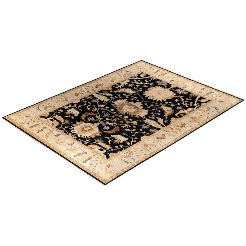 Kashan One-of-a-Kind Handmade Area Rug, Black - 9' 1" x 12' 2"
