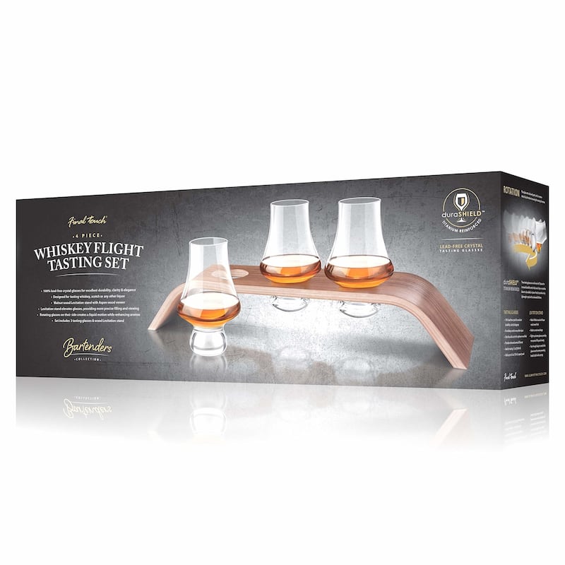 Final Touch Set of 3 Whiskey Flight Tasting Crystal - 6.5 Oz