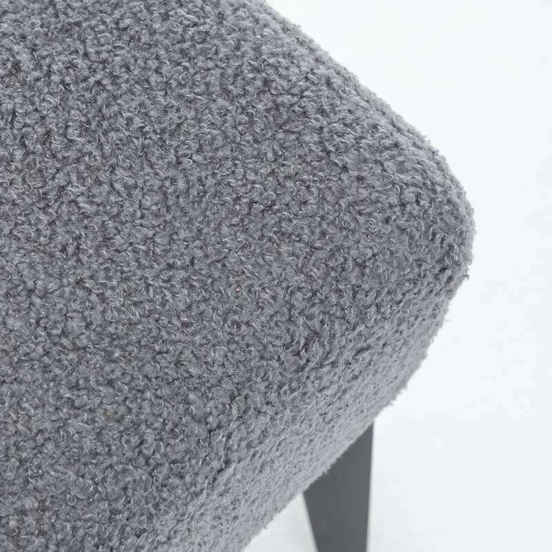 SEYNAR Modern Armless Faux Sherpa Accent Chair with Metal Legs