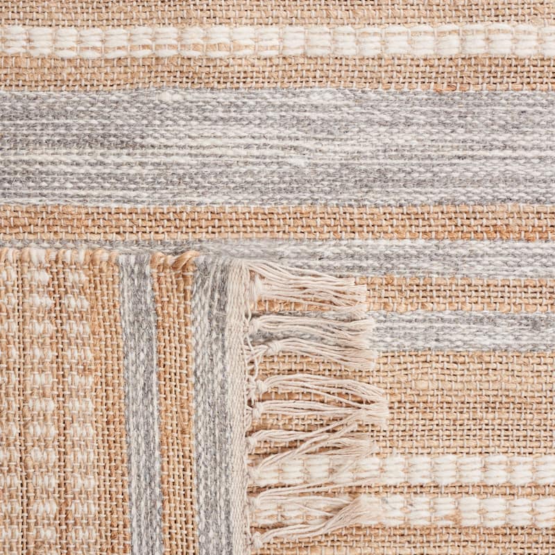 SAFAVIEH Handmade Kilim Justice Farmhouse Stripe Jute Rug