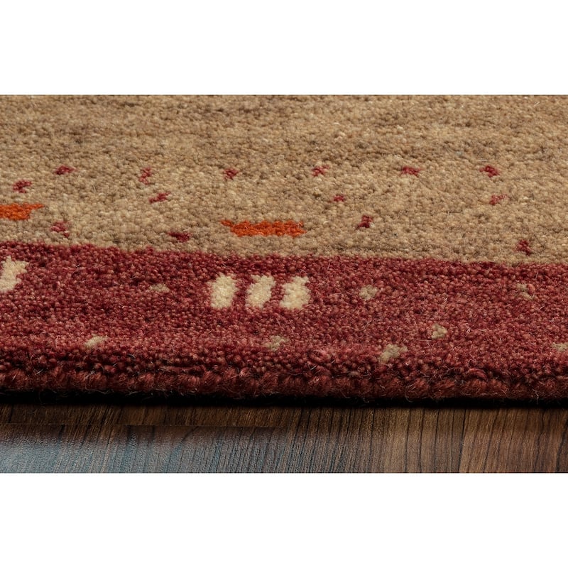 Alora Decor Desert Orange, Beige, and Brown Hand-tufted Wool Rug