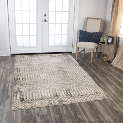 Alora Decor Graystone Contemporary Natural Polyester Area Rug