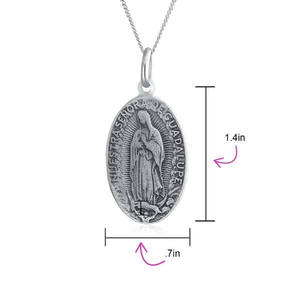 799646c01 Our Lady Of Guadalupe Virgin Mary Pendant Necklace Sterling Silver ...