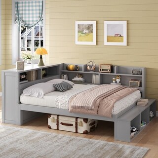 Daybed Boot Rack Roomfitters Full Size Daybed Frame with Side Cabinets Bedside Table ...