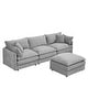 preview thumbnail 6 of 13, 3-Seater Comfy Cloud Couches with Movable Ottoman