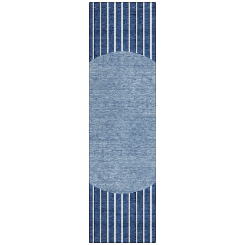 Machine Washable Indoor/ Outdoor Modern Sunrise Chantille Rug