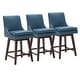 preview thumbnail 48 of 216, Luca Counter Height Swivel Barstool Set of 3 - Blue-Faux Leather - Counter Height