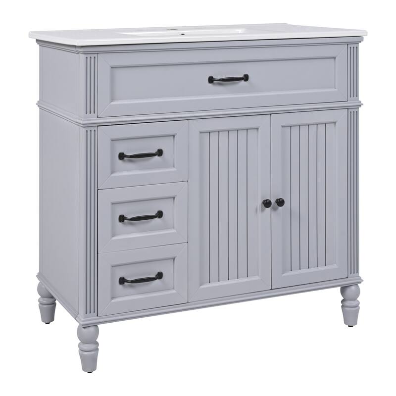 36" Bathroom Vanity with Soft-Close Doors and Soft-Close Drawers