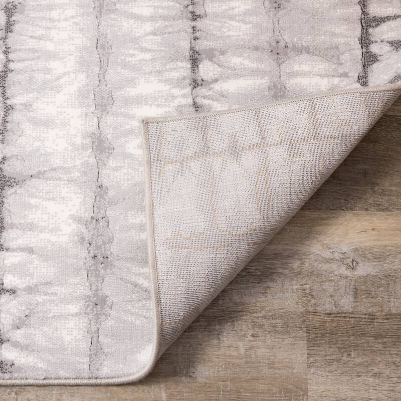 Isabelle Collection - Grey/White Soft Tie Dye Rug
