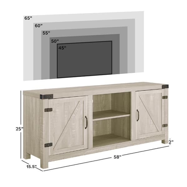 dimension image slide 0 of 8, Middlebrook Firebranch 58-inch Barn Door TV Stand