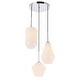 preview thumbnail 17 of 20, Gerald Glass 3-light Pendant 12.6/17.3 - Chrome/Frosted