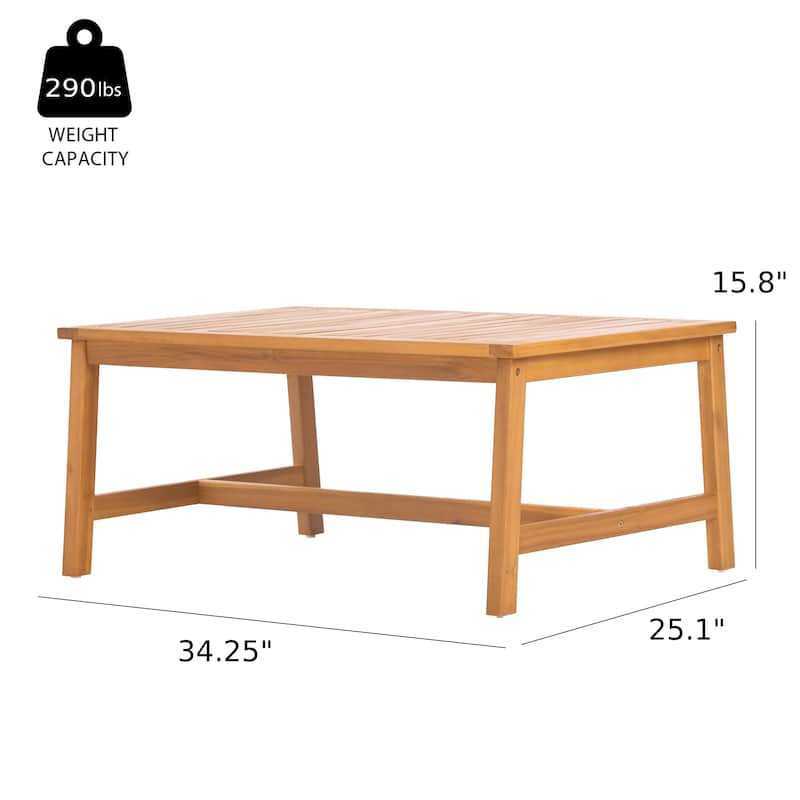 Christopher Knight Home - Nancy 2-Piece Outdoor Acacia Wood Loveseat and Coffee Table Seating Set