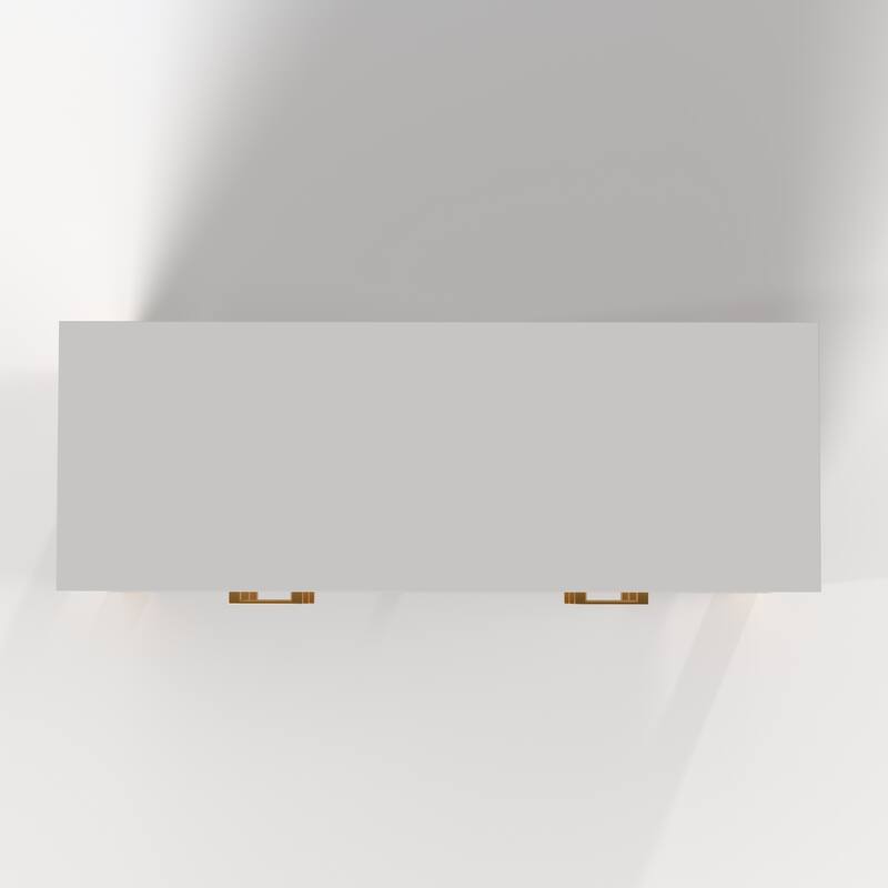 Wooden Double Dresser Dressing Table, Chest of 6 Drawers for Bedroom Living Room Entryway