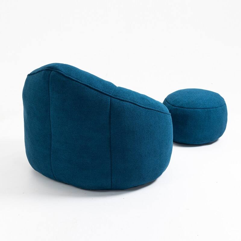 Compressed Foam Bean Bag Chair with Footrest - Plush Lounger for Modern Living Spaces