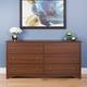 Prepac Monterey 6-drawer Pine and MDF Dresser - Cherry