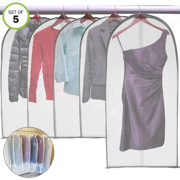 Shop Evelots Peva Garment Bag Full Zipper Suit Storage Closet Travel Dust Cover Overstock 28010856 Set Of 10