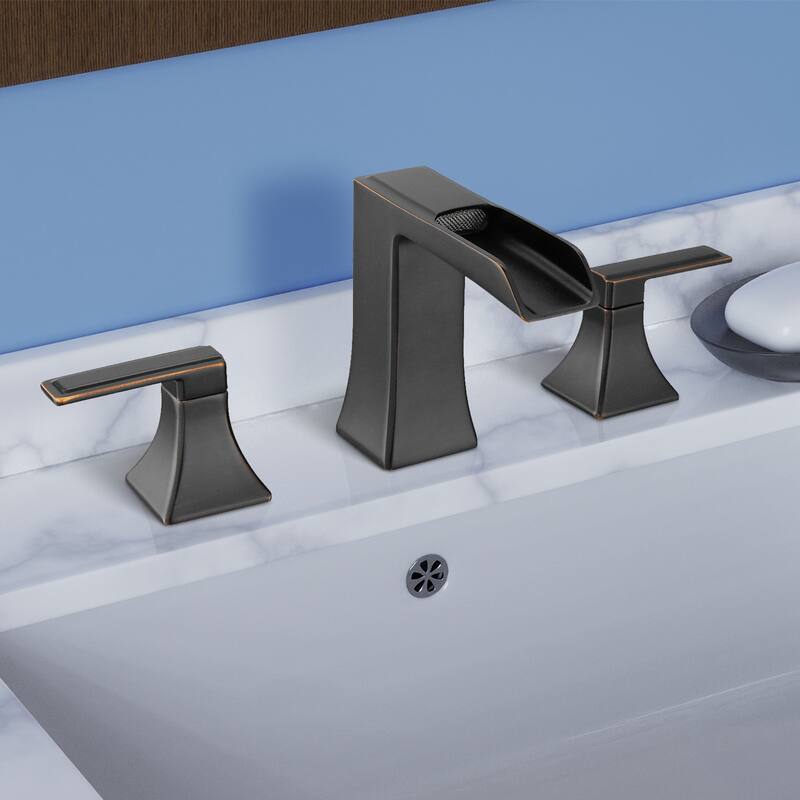 Topcraft Two Handle Waterfall Bathroom Faucet with Pop-Up Drainer