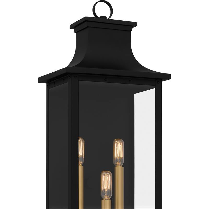 Abernathy 3-Light Matte Black Outdoor Wall Lantern