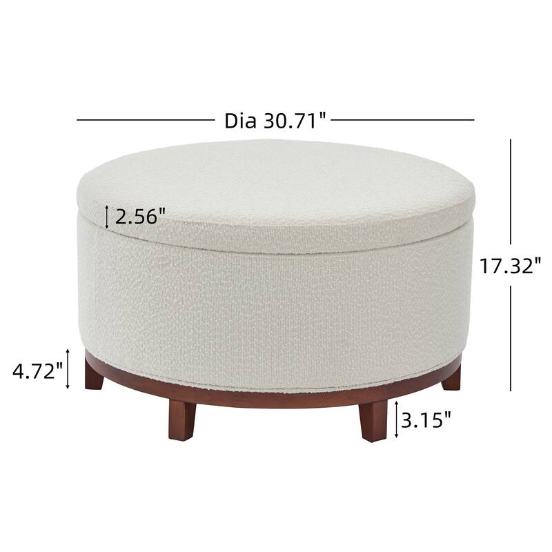 Christopher Knight Home - Modern Fabric Storage Ottoman with Wooden Legs