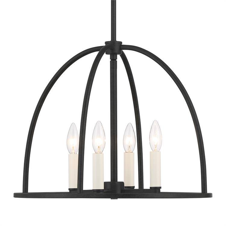 Abbott 4 Light Black Chandelier - 18.25'' W x 14.75'' H