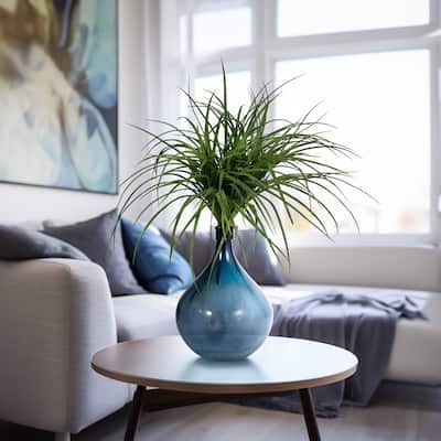 Sagebrook Home Coastal Glass Blue Modern Vase