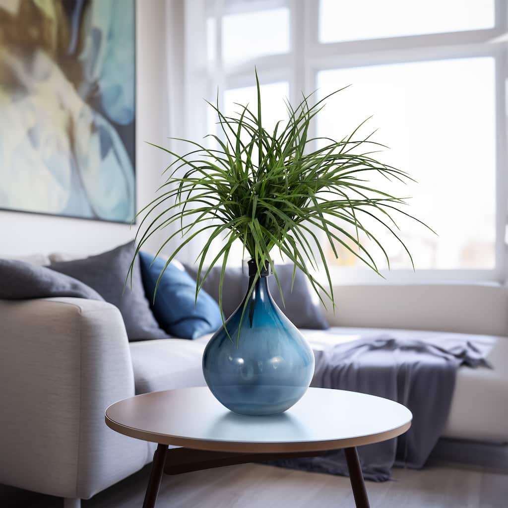 Sagebrook Home Coastal Glass Blue Modern Vase