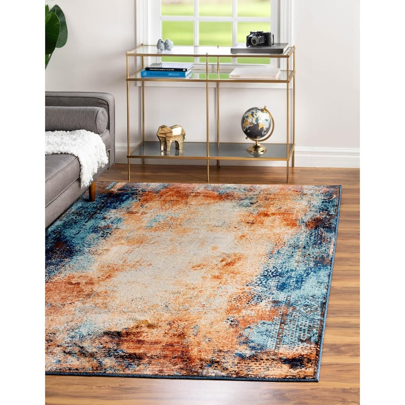 Transitional Harrogate Collection Area Rug - Brick Red - 5'x8'