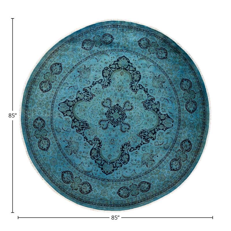 Fine Vibrance, One-of-a-Kind Hand-Knotted Area Rug - Gray, 7' 1" x 7' 1" - 7' 1" x 7' 1"