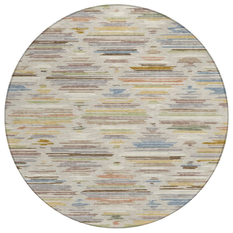 Machine Washable Indoor/ Outdoor Modern Trellis Chantille Rug