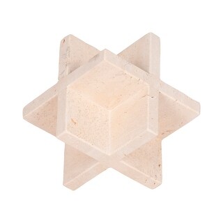 Stone and Travertine Solid Modern Geometric Decorative Object - Bed ...