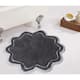 Home Weavers Allure Collection Absorbent Cotton, Machine Washable and Dry Bath Rugs - 30" Round - Dark Grey