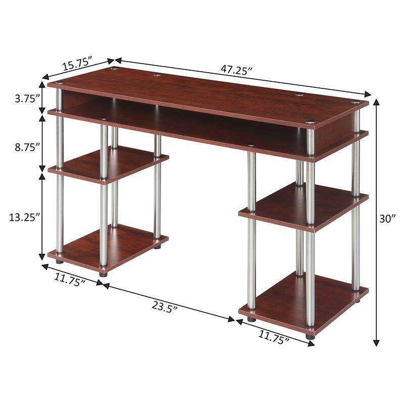 Convenience Concepts Designs2Go No Tools Student Desk with Shelves